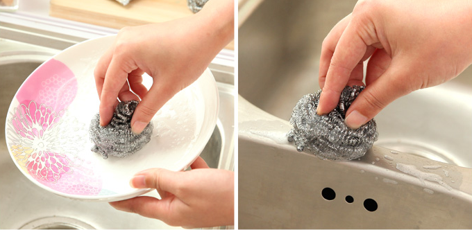 Σπειροειδή καθαρίζοντας μαξιλάρια ανοξείδωτου μορφής, μαξιλάρια τριψίματος χάλυβα χωρίς να βλάψει τα χέρια